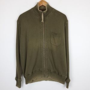 Carbon 2 Cobalt Green Knit Full Zip Sweater